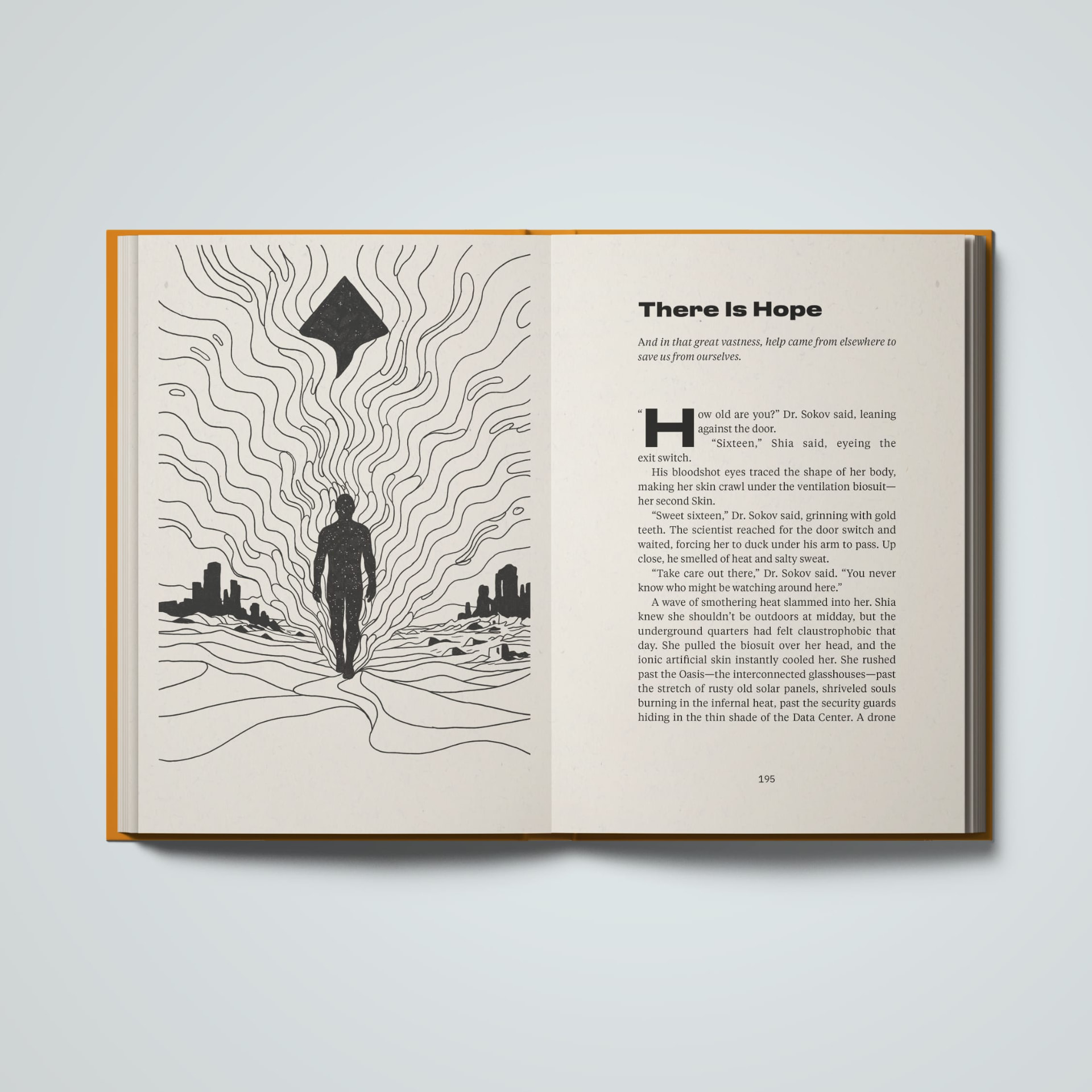 There Is Hope chapter opening, an illustrated spread of a figure beneath radiating lines